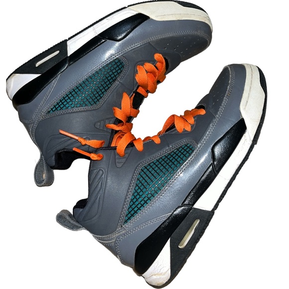 Youth Nike Air Jordan Flight Grey/Black/Teal Sneakers - 6.5Y (Women’s 8) - Picture 11 of 13